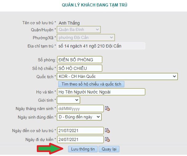 khai báo tạm trú online cho người nước ngoài
