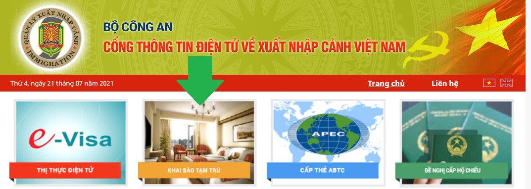 trang khia báo tạm trú online cho người nước ngoài