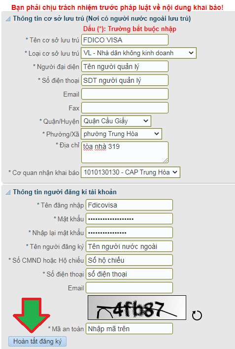 Đăng ký khai báo tạm trú